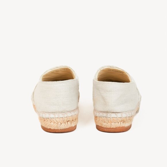 Chanel Fraying CC Textile Espadrille Flats in White and Black - Picture 4 of 10